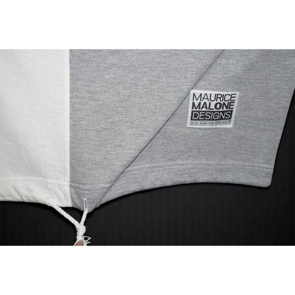 Maurice Malone Designs Colorblock Hoodie Shorts Set Men’s L White Gray Black MMI - Picture 3 of 14